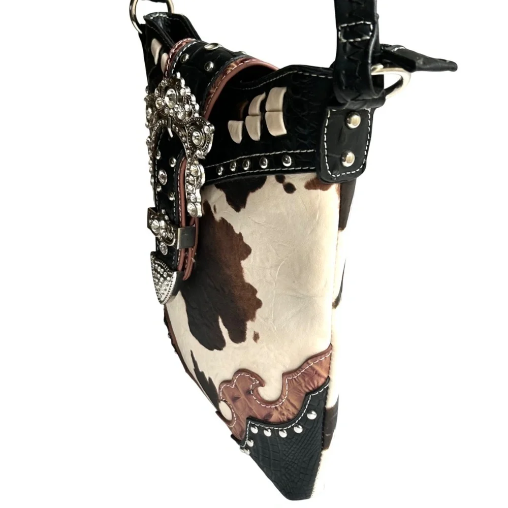 Cowgirl Trendy Adjustable Crossbody Bag w/ Bling & Concealed Pocket